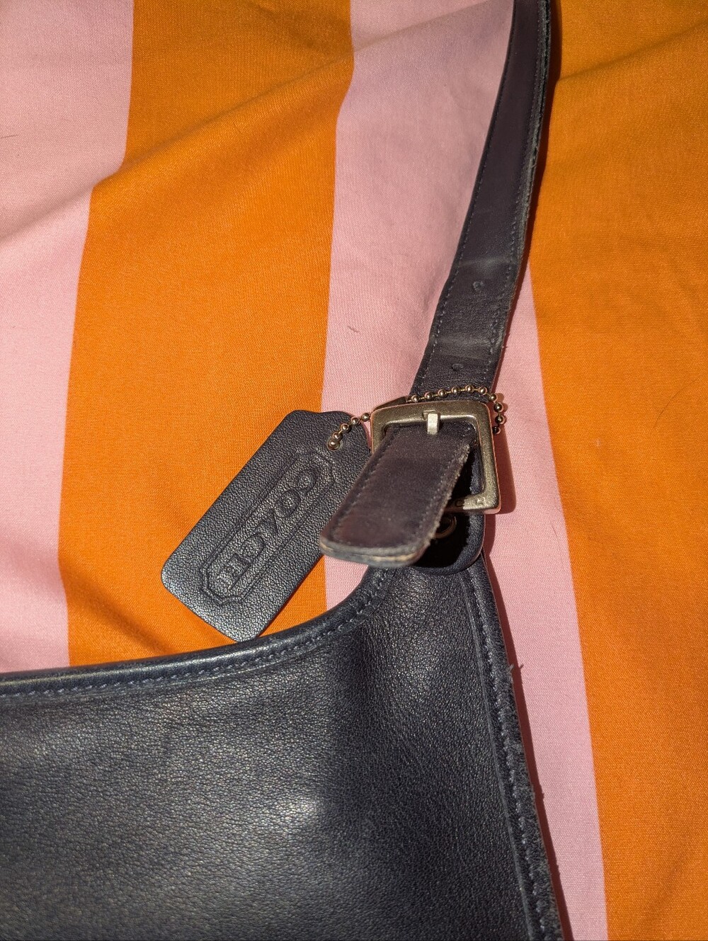 Vintage Coach Blue Leather Hippie Flap Purse - Picture 2 of 8